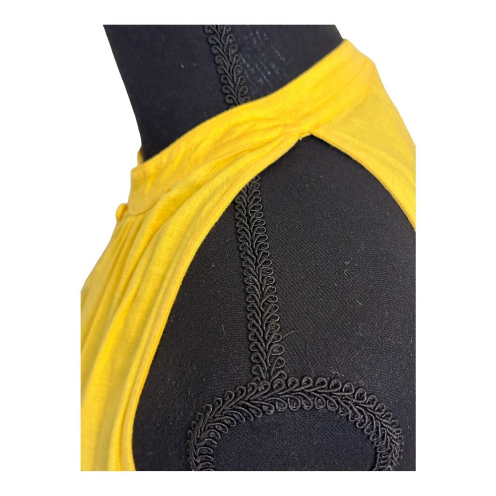 Women's Yellow Linen Dress by Ann Taylor Factory Size S Midi Yellow Summer Dress - Picture 9 of 16